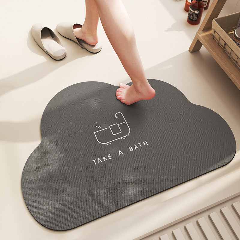 Soft Textured Cloud-Shaped Bath Mat Bowlift