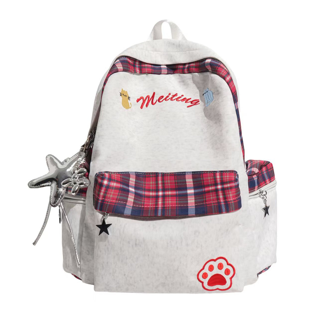 Embroidered Casual School Backpack Bowlift