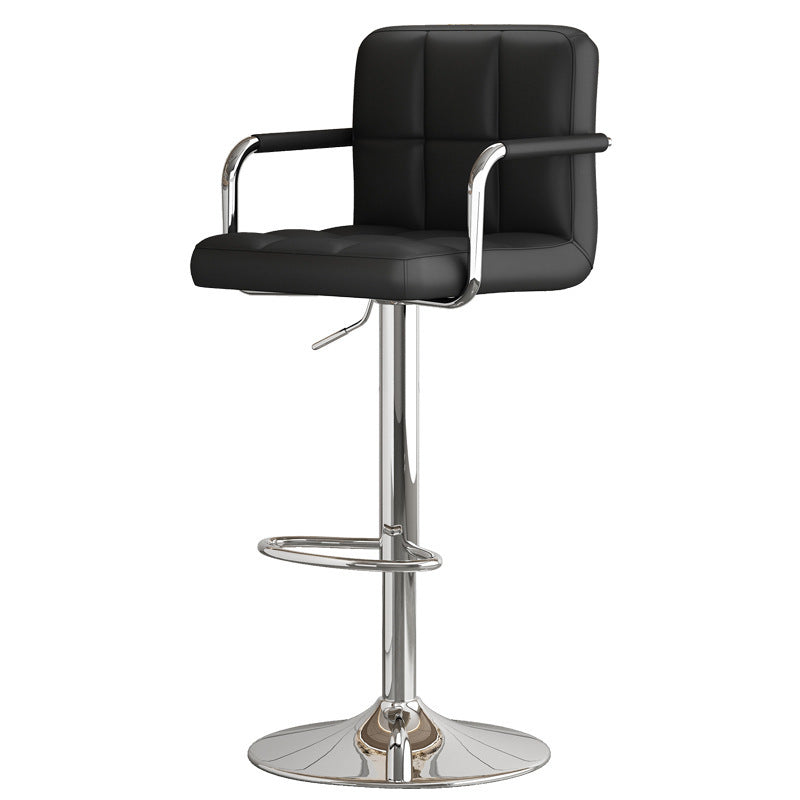 Modern Bar Stool With Functional Height Adjustment And Comfortable Pu Upholstery Bowlift