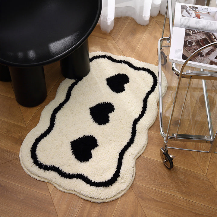Heart-Shaped Decorative Bath Mat Bowlift