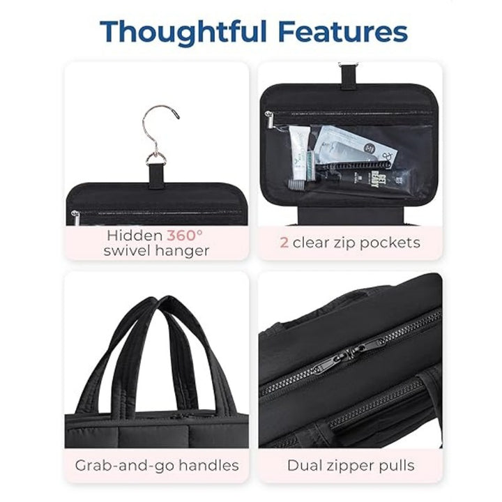 Jewelry Organizer Bag with Removable Hook and Transparent Compartment Division Bowlift
