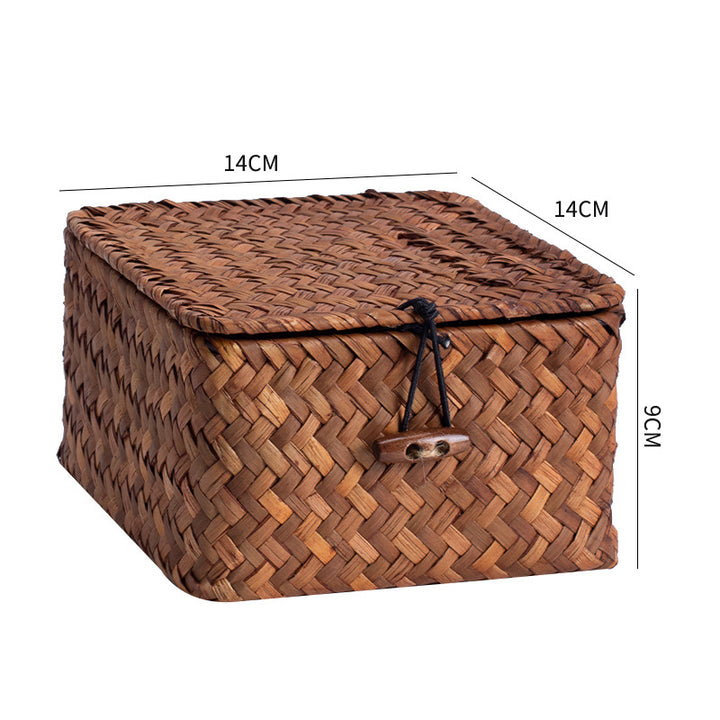 Handwoven Storage Box with Lid Bowlift