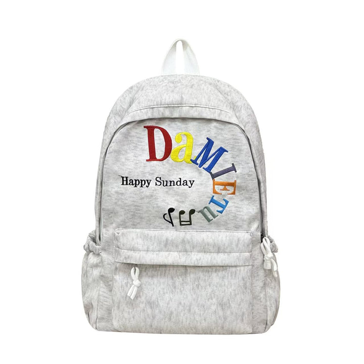 Colorful Embroidered Casual Backpack Bowlift
