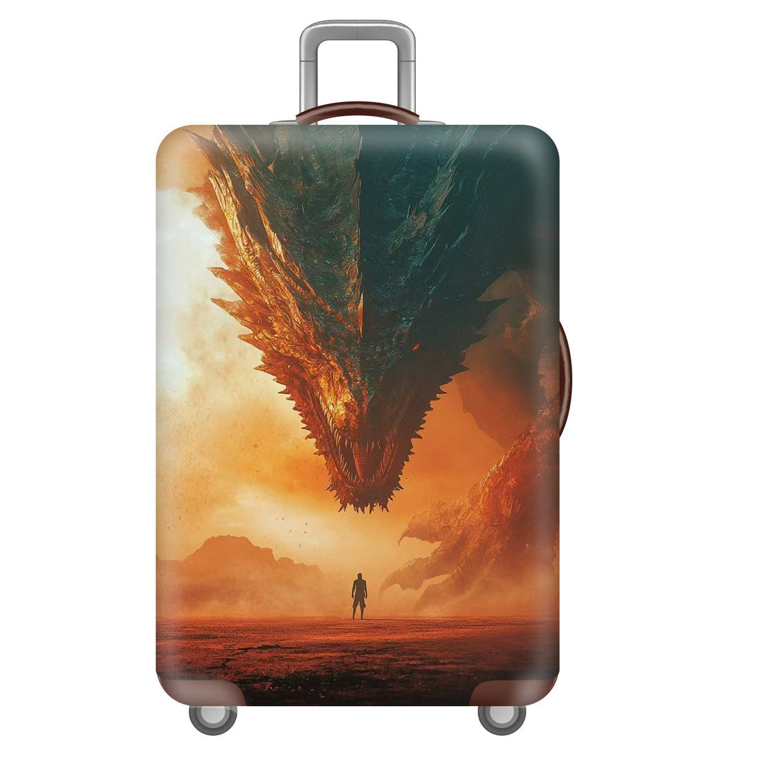 Unisex nan robust Hart shell trolley with lion portrait motif print, shock-resistant ABS polycarbonate shell, multi-wheeled chassis and TSA security lock Bowlift