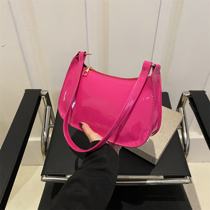 Chic Patent Leather Shoulder Bag Bowlift