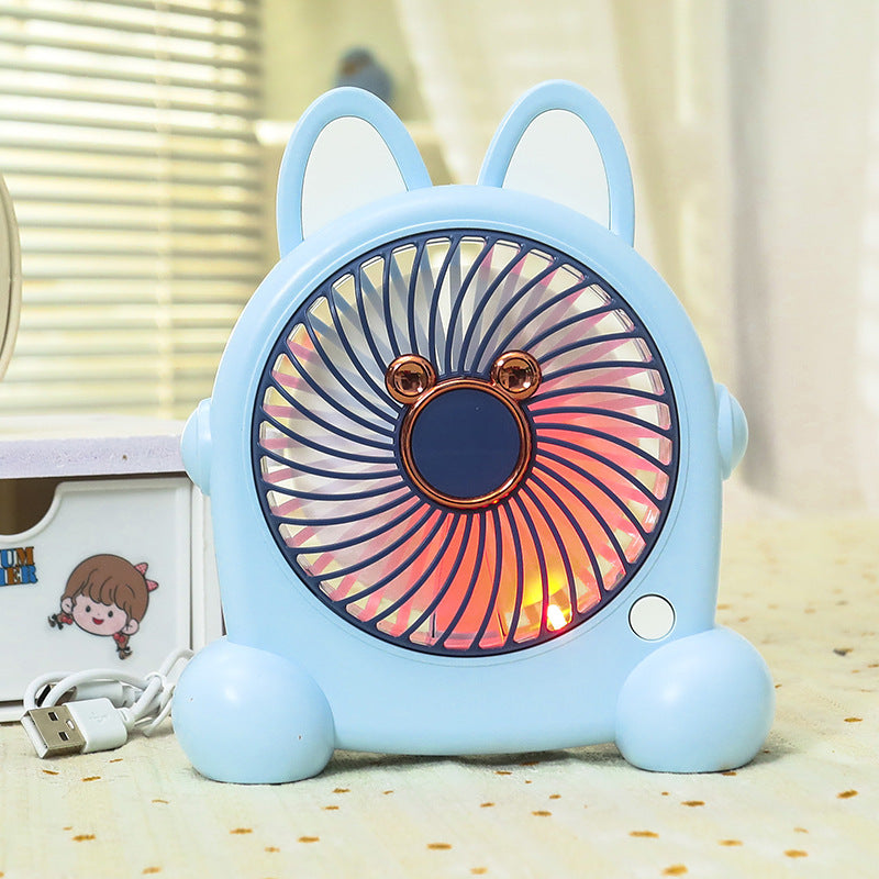 Women Portable Table Fan with LED Lighting Bowlift