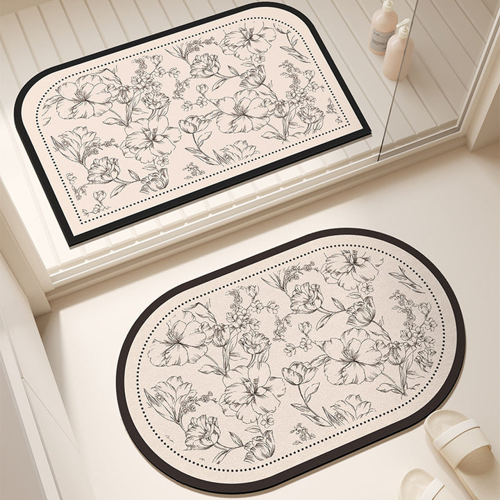 Floral Design Indoor Mat Bowlift