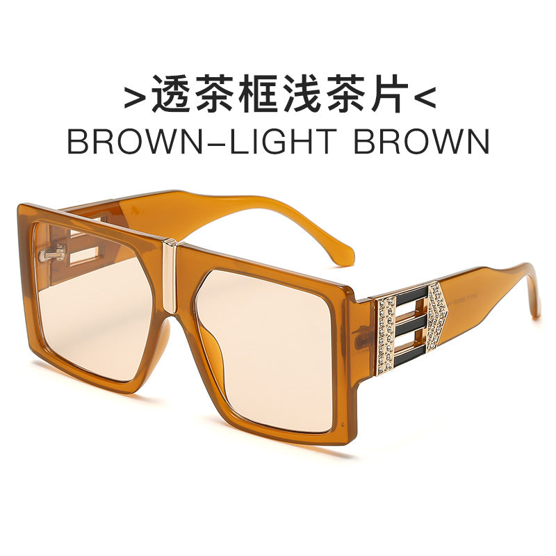 Ladies elegant rectangular sunglasses with glamorous embellishments Bowlift