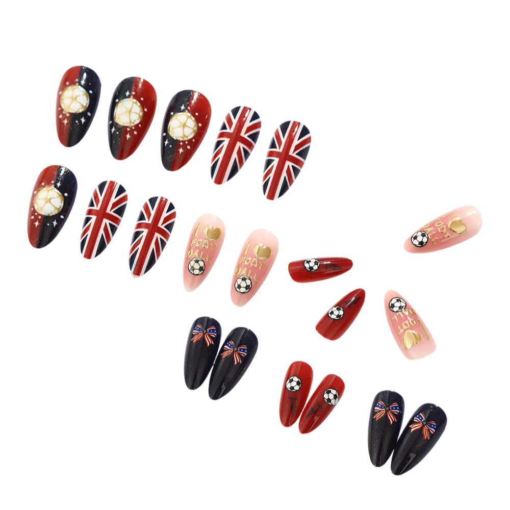 Sporty artificial nails in football design Bowlift