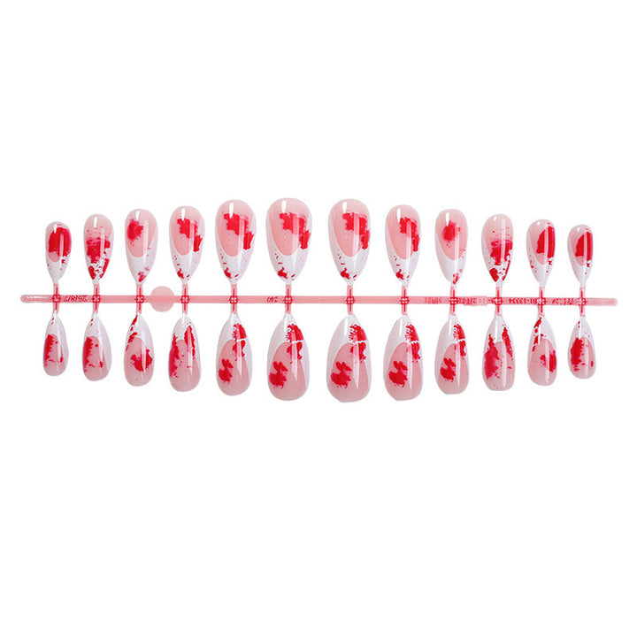 Acrylic nail set with creative flower and gradient color accents Bowlift