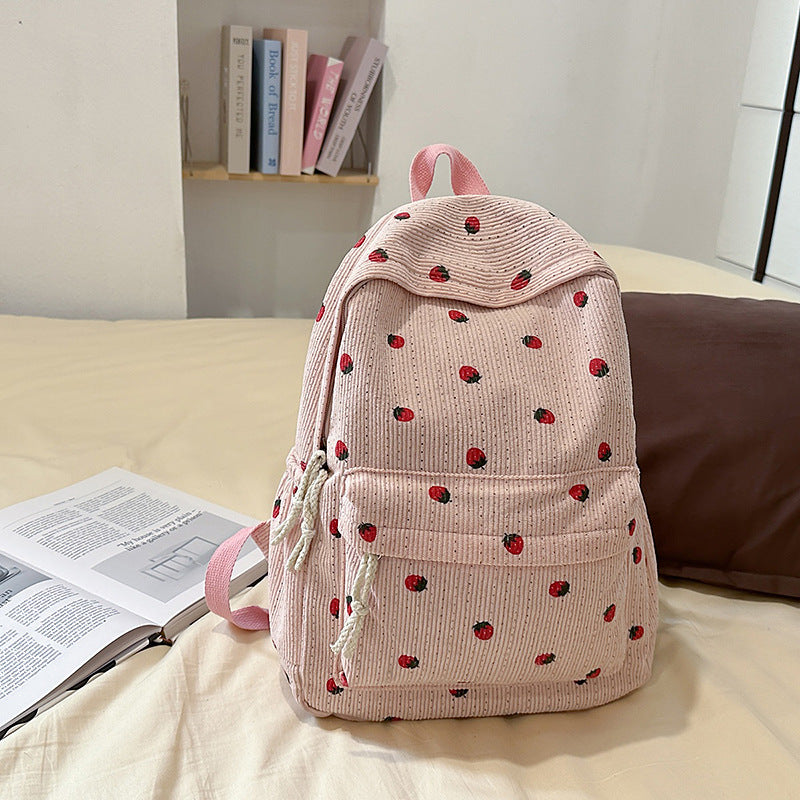 Corduroy Polka Dot Backpack