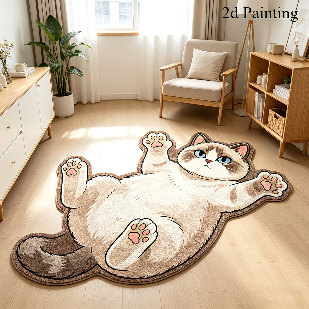 Cat-shaped Plush Rug