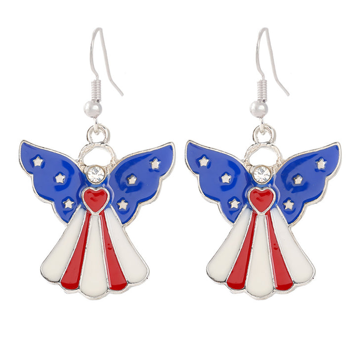 Women nan enamel horseshoe earrings with star motif and fishhook closure Bowlift