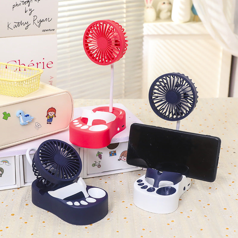Women's portable USB table fan with flexible gooseneck and integrated light Bowlift