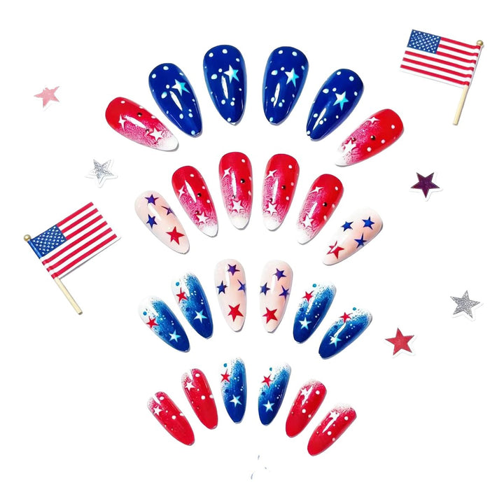 Creative artificial nails with festive star design Bowlift