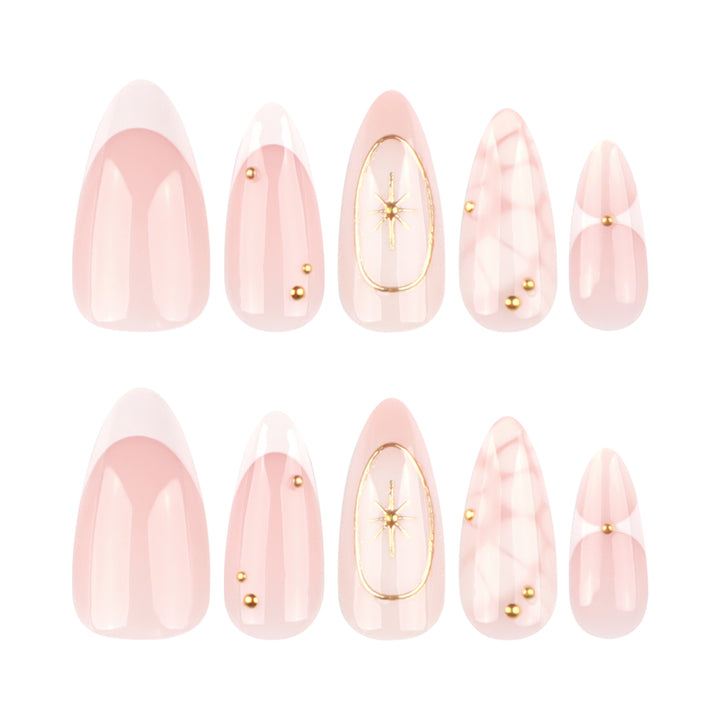 Elegant artificial nails with lustrous accents Bowlift