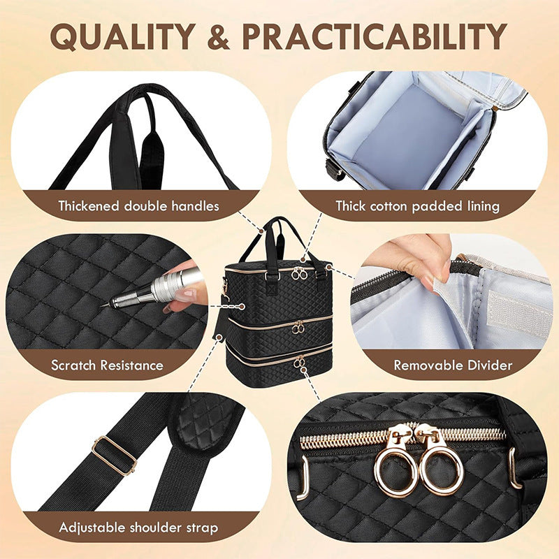 Cosmetic Organizer Bag with Multi-Level Design Bowlift