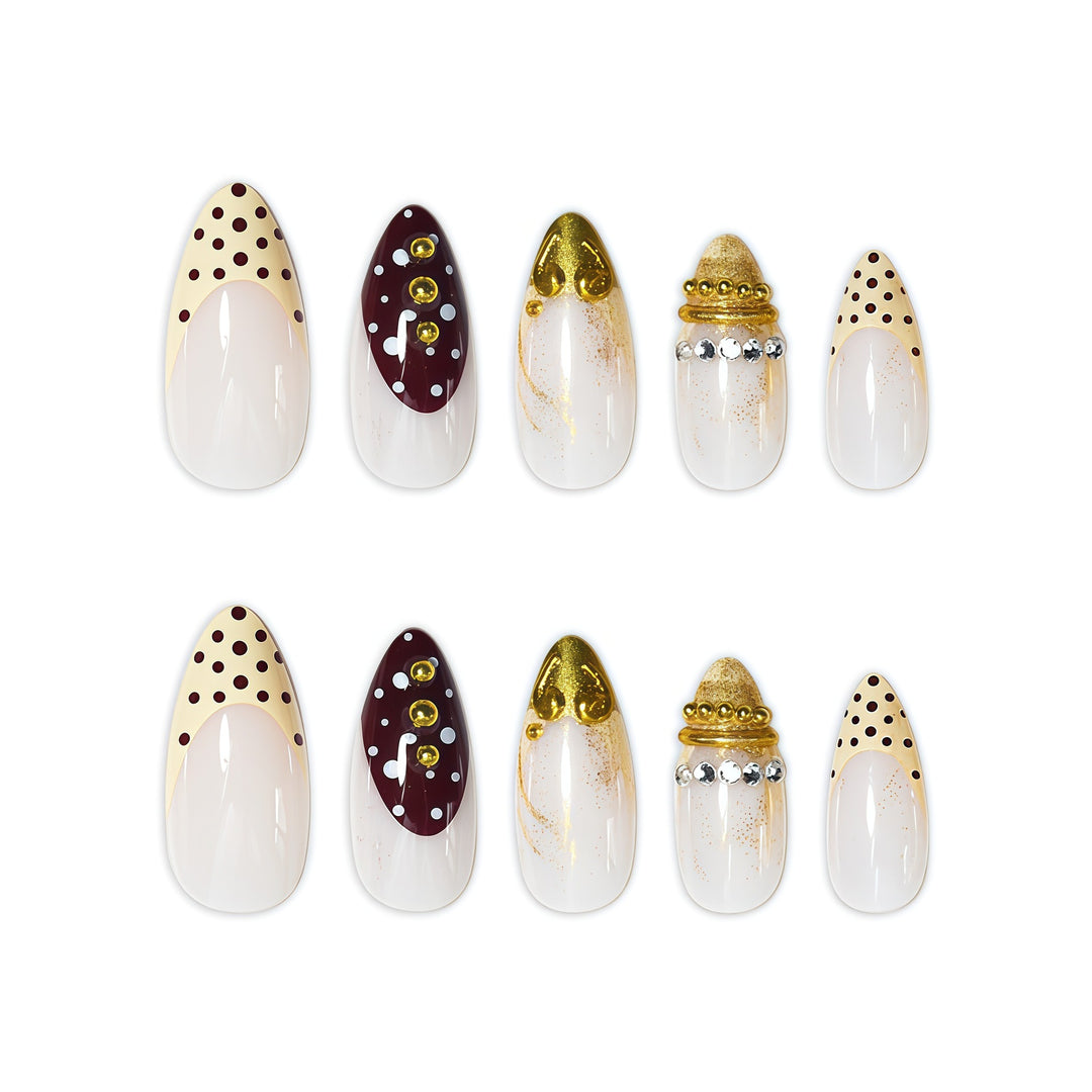 Decorative Stiletto Press-On Nail Art Extensions Bowlift