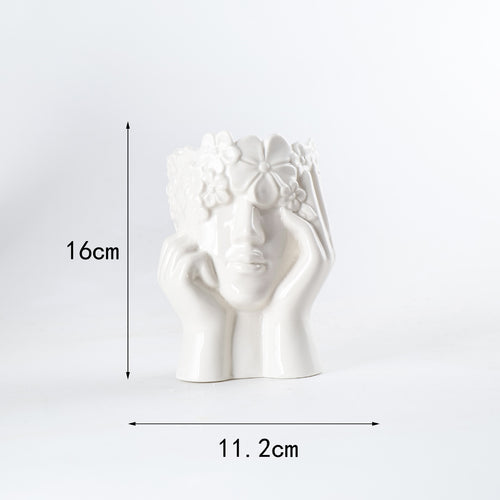 Artistic Ceramic Face Planter