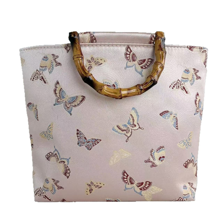Handcrafted bag with bamboo handles Bowlift