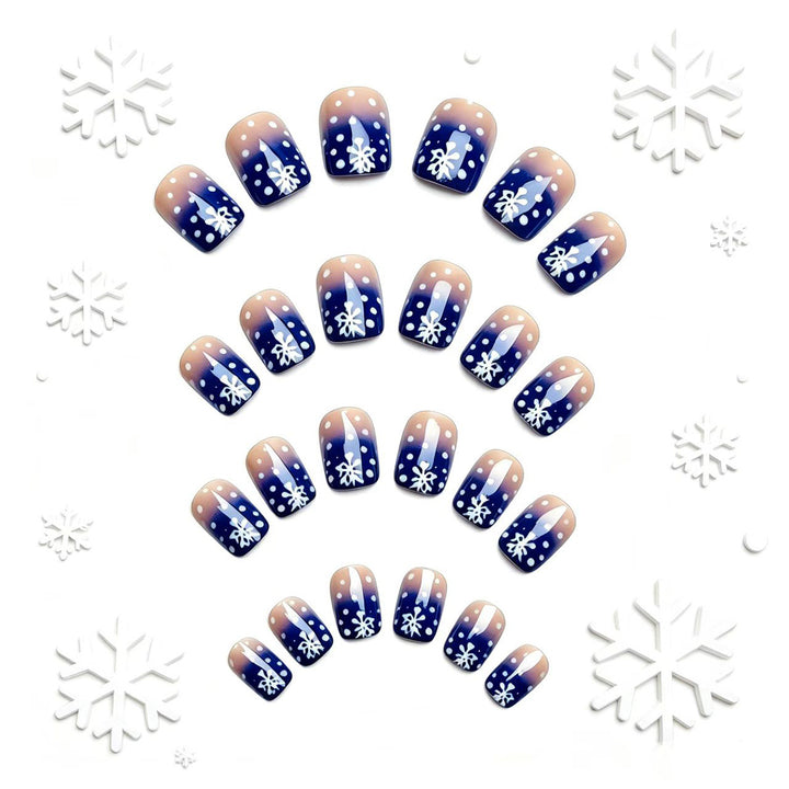 Artificial nails with winter snow crystal design Bowlift