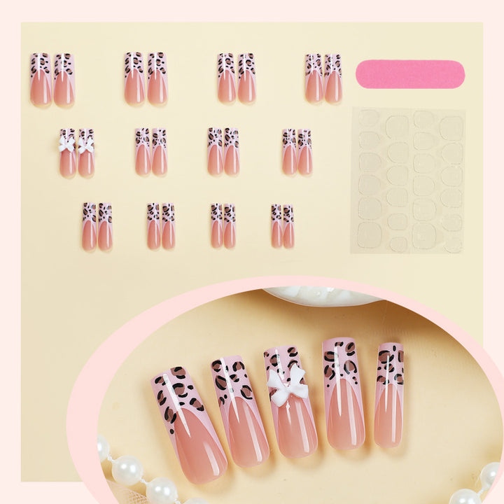 Artificial nail set with luxurious leopard patterns Bowlift