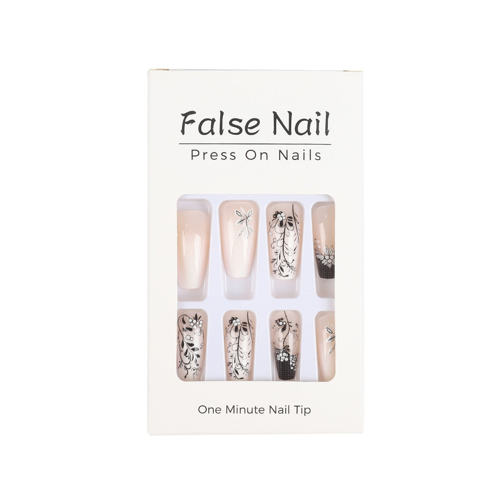 Artificial nails with elegant floral design Bowlift