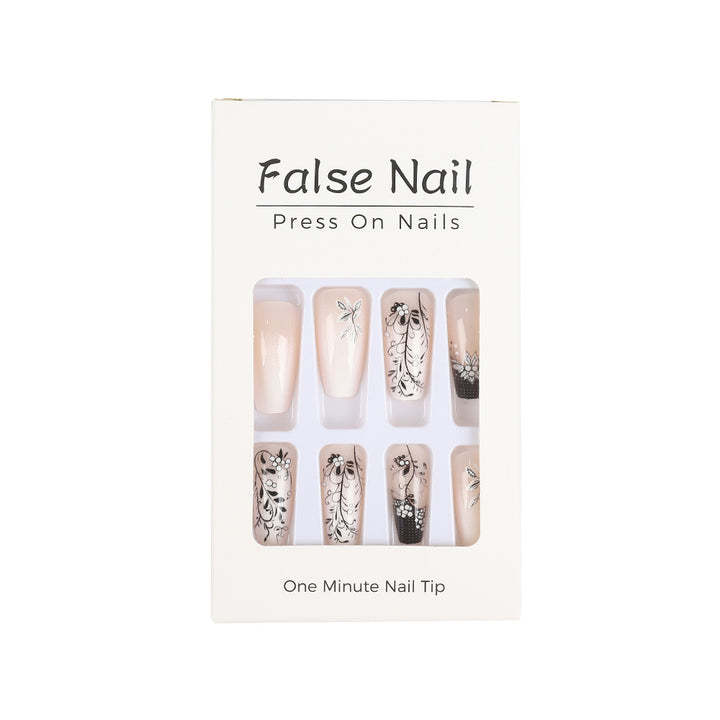 Artificial nails with elegant floral design Bowlift