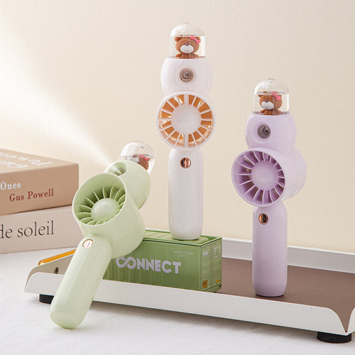 Adorable Cartoon-Themed Handheld Fan Bowlift