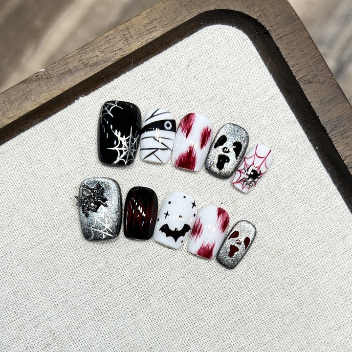 Artistic Halloween Press-On Nail Art Set Bowlift