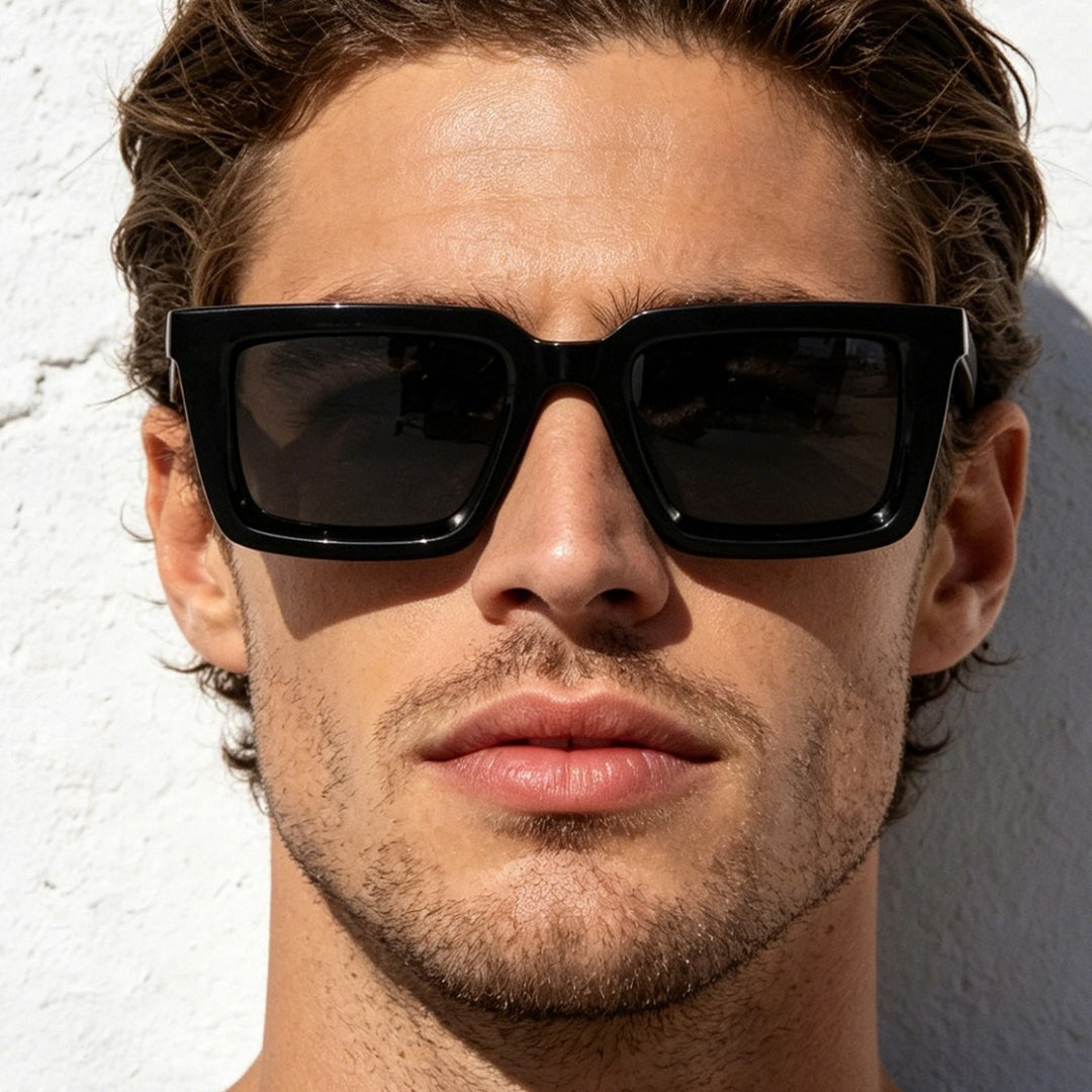 Women's modern square sunglasses with mirrored lenses Bowlift