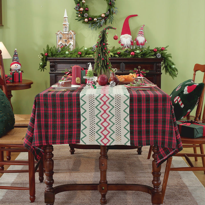 Festive Plaid Dining Tablecloth