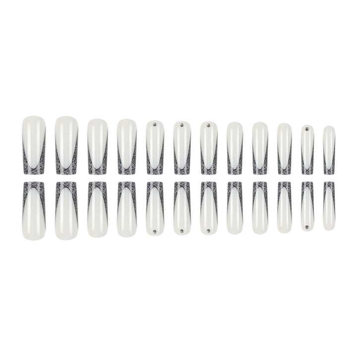 Elegant Stiletto Press-On Nails with Glittery Tips Bowlift
