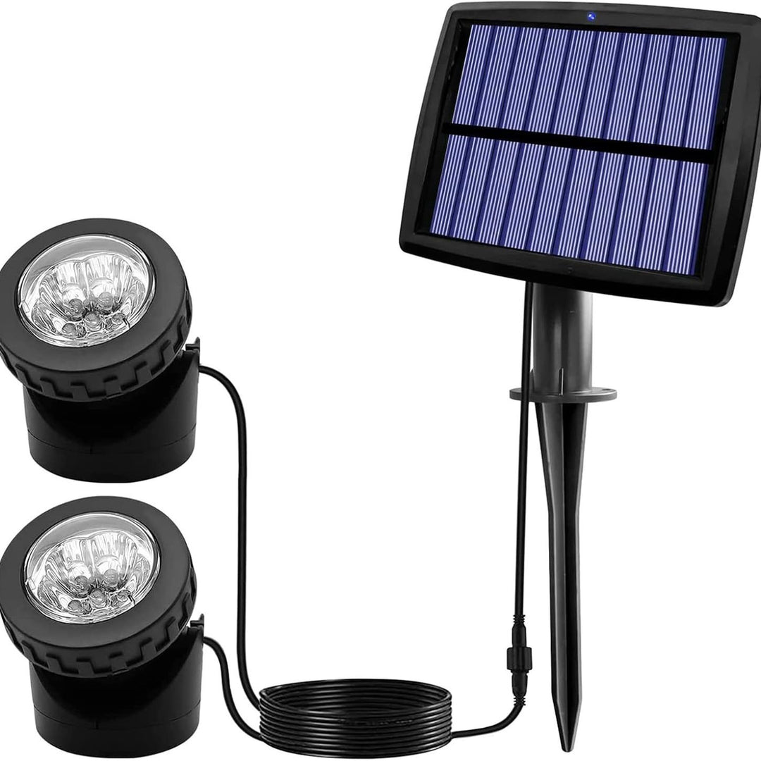 Adjustable Solar Powered Garden Spotlight Kit With Ground Stake Bowlift