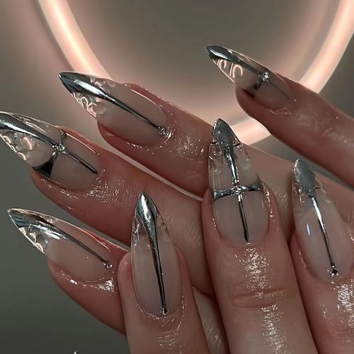 Elegant Stiletto Press-On Nail Set Bowlift