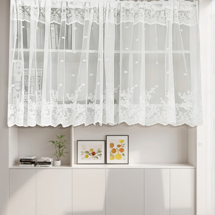 Elegant Embroidered Sheer Window Curtain