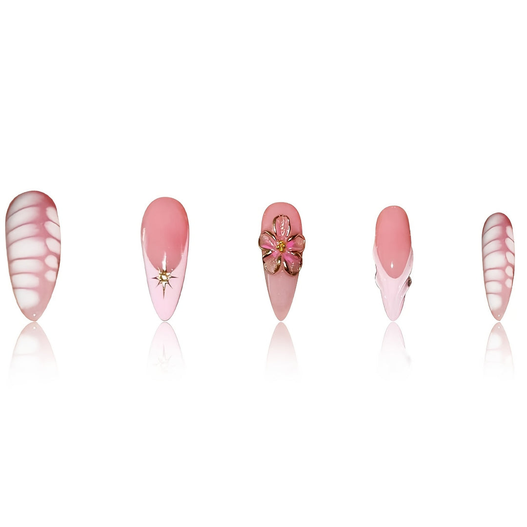 Decorative Floral Art Press-On Nails Bowlift