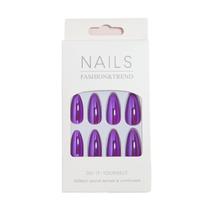 Glossy Press-On Nails Set with Iridescent Finish Bowlift