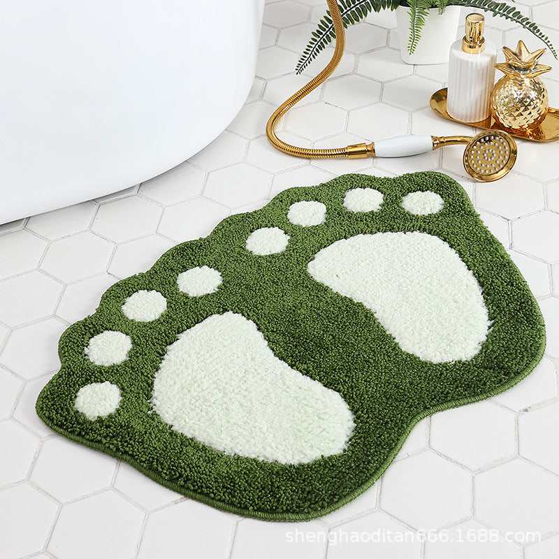 Plush Footprint Bath Mat