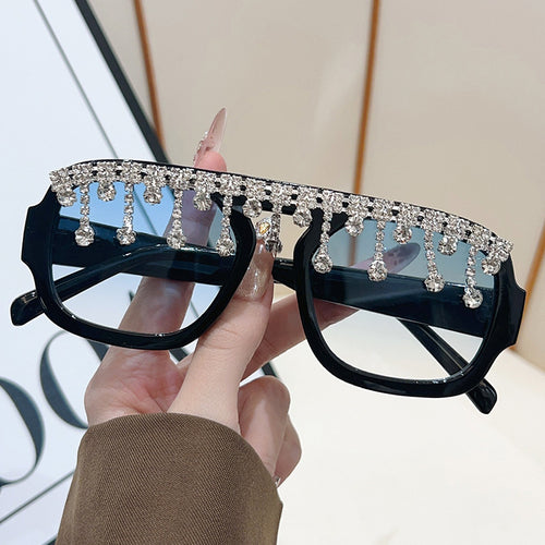 Glamorous Crystal-Embellished Sunglasses Bowlift