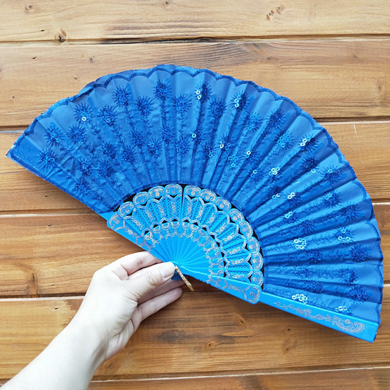 Ladies handcrafted fan with exquisite embroidery Bowlift