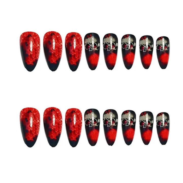 Acrylic nail set with spooky skull design Bowlift