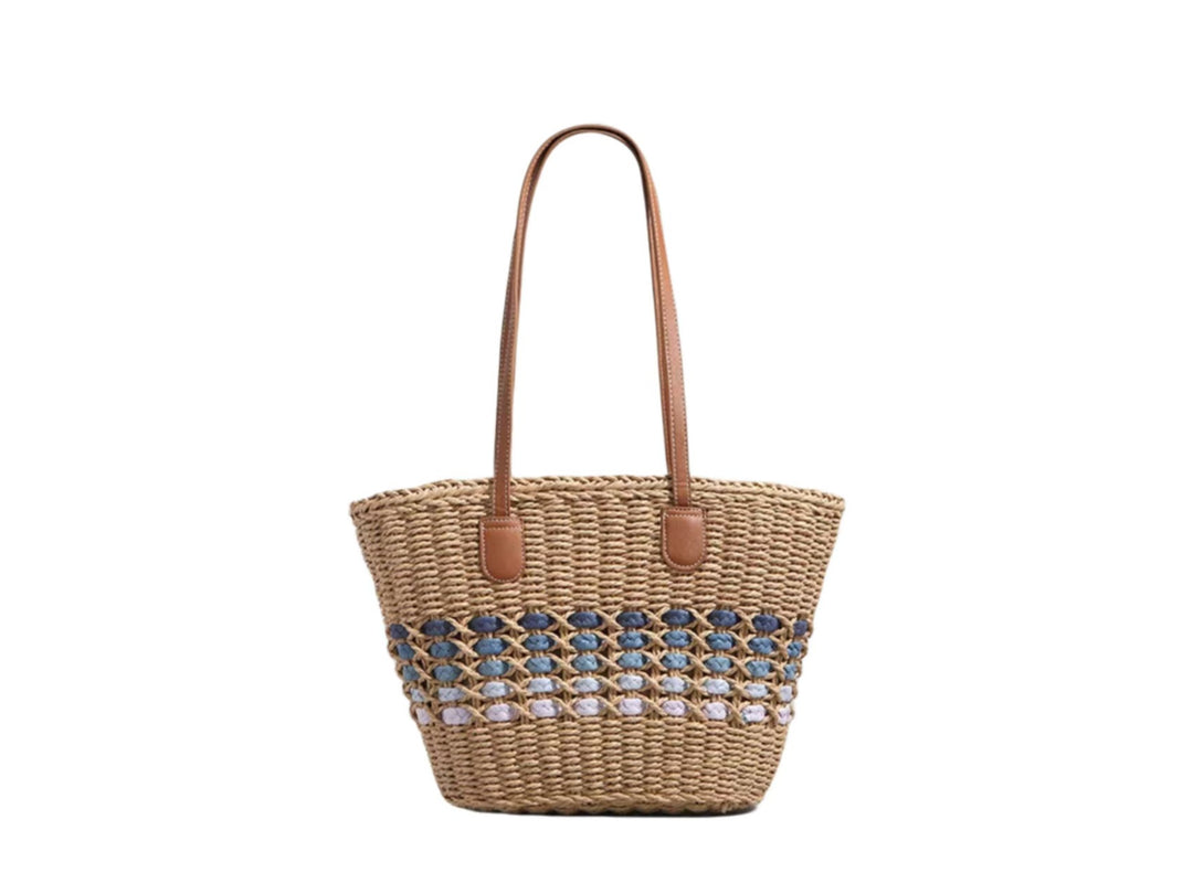 Braided handbag with elegant leather trim Bowlift