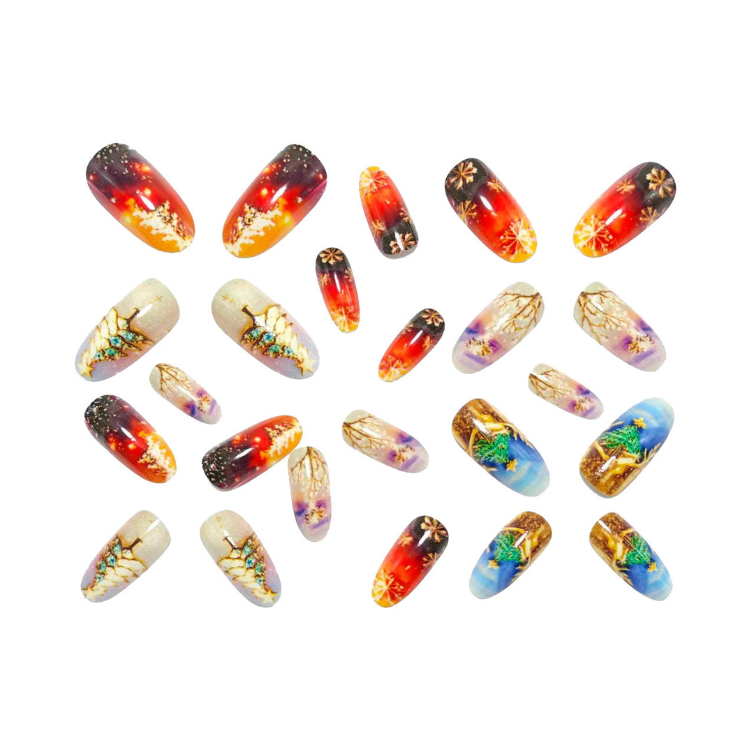 Artificial Nails in Creative Christmas Design Bowlift