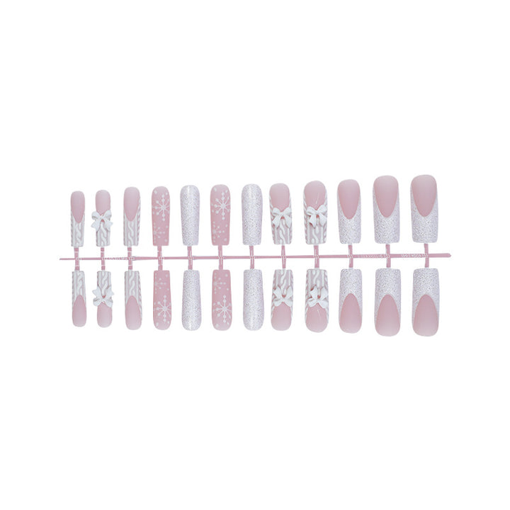 Decorative Press-On Nail Set with Elegant Designs Bowlift