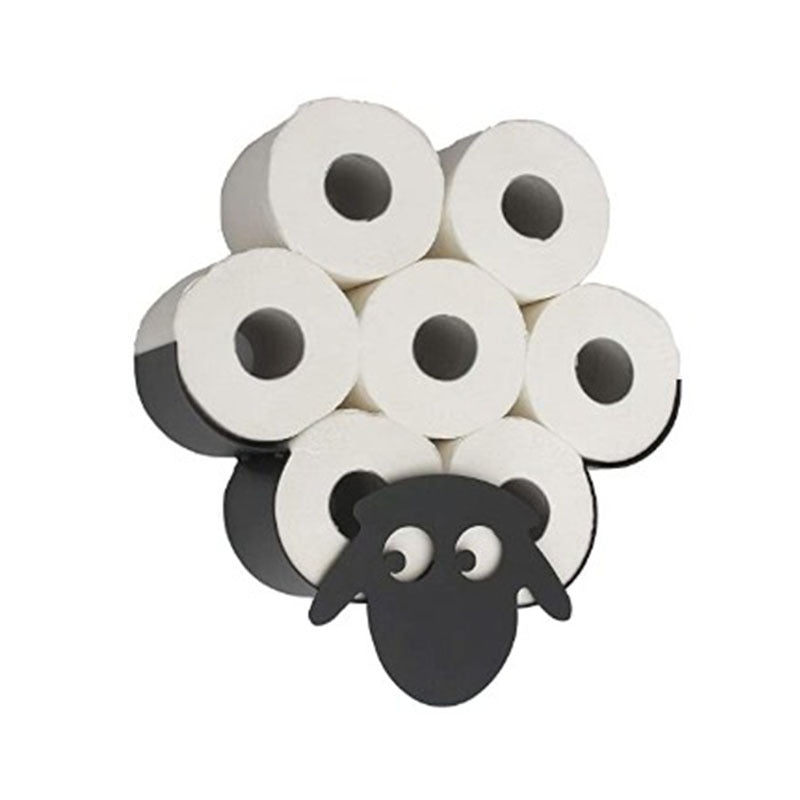 Decorative Wall-Mounted Sheep Toilet Paper Organizer and Multi-Roll Dispenser Bowlift