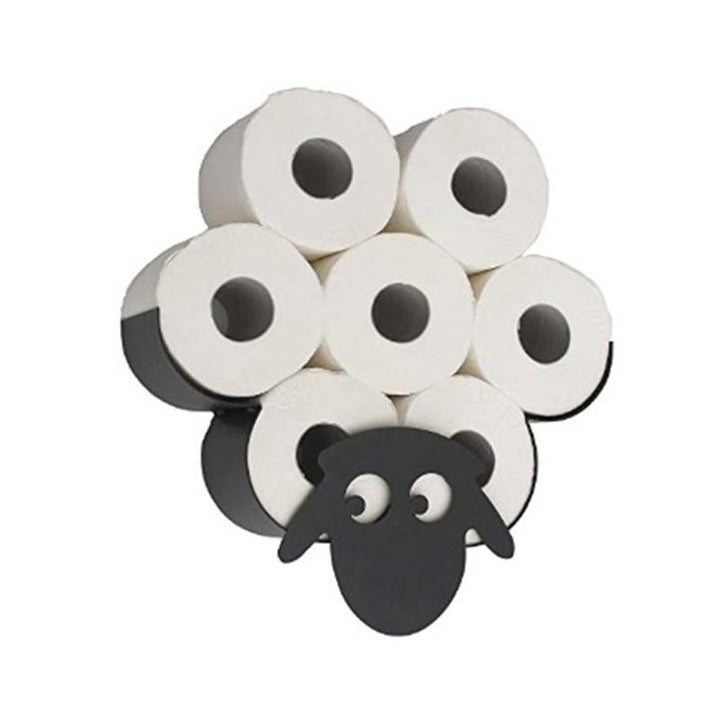 Decorative Wall-Mounted Sheep Toilet Paper Organizer and Multi-Roll Dispenser Bowlift