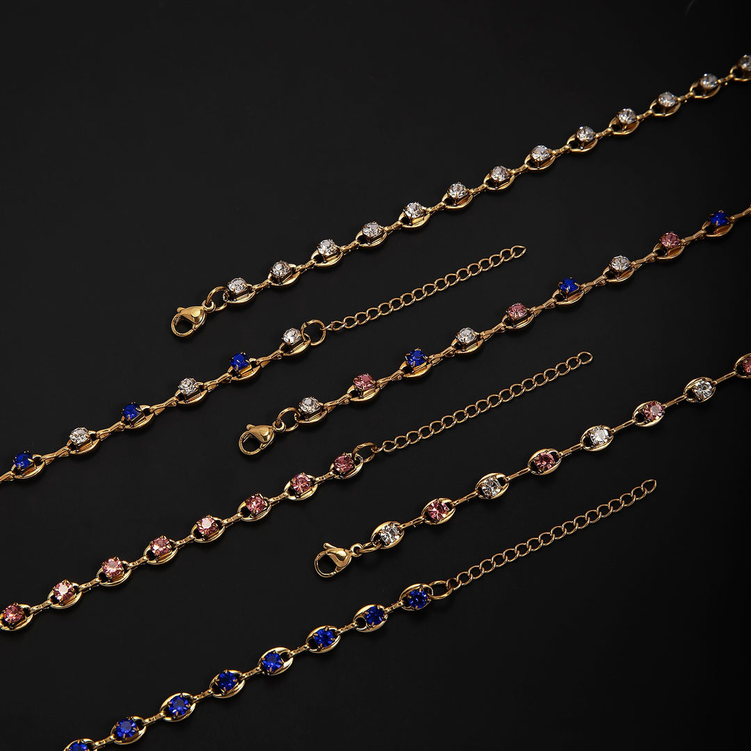 Elegant Gemstone Accent Link Bracelet Bowlift