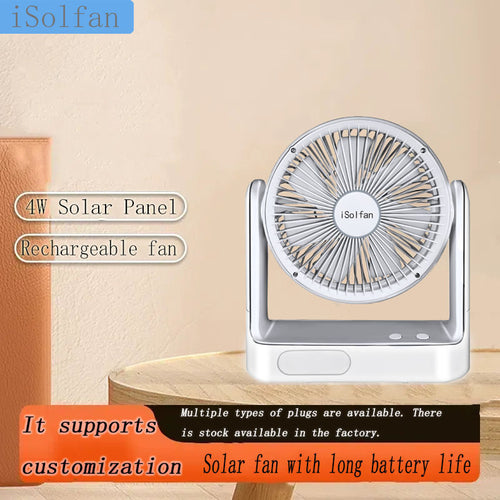 Ladies portable solar fan with integrated rechargeable battery Bowlift