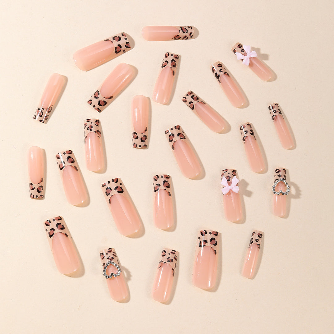 Leopard Print Acrylic Nail Art Extensions Bowlift
